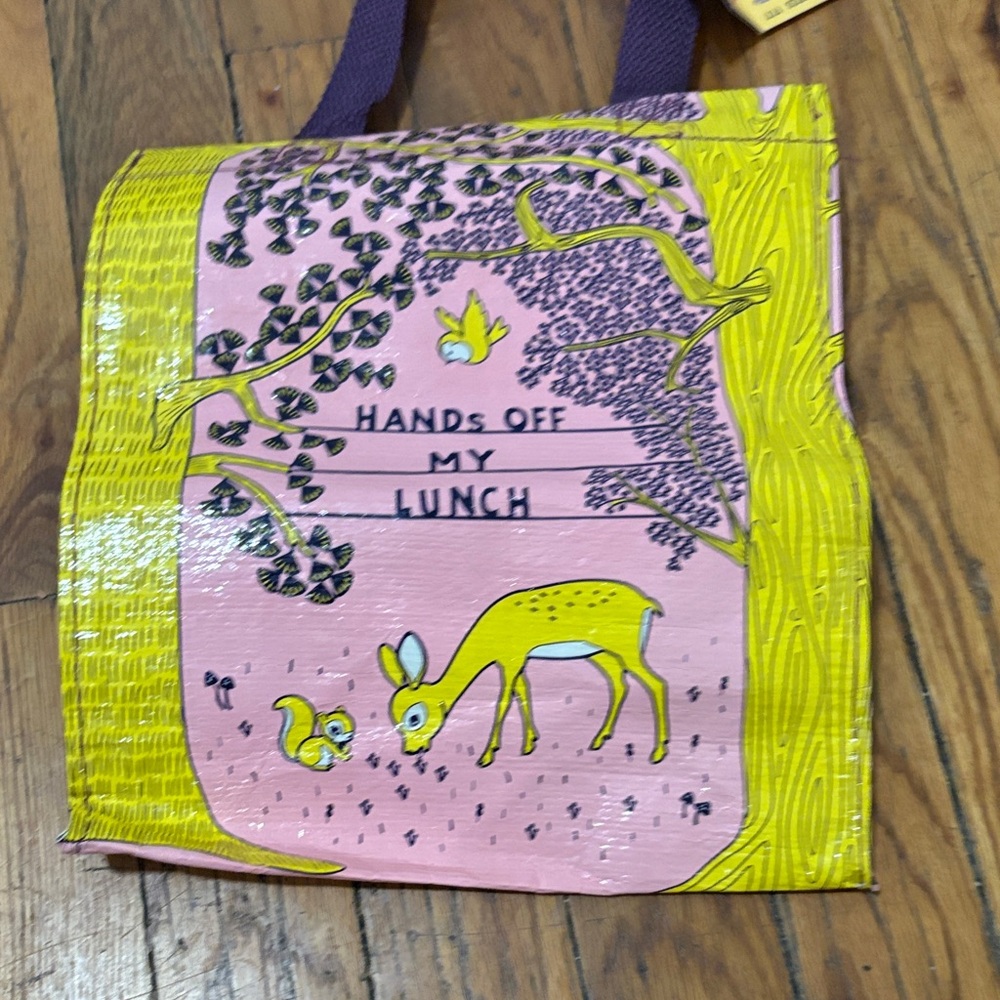 NWT Blue Q Recycled Plastic Pink Lunch Tote Bag w/ Deer Design Cottagecore - Picture 9 of 12
